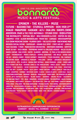 Illustration for article titled Bonnaroo reveals 2018 lineup featuring The Killers, Eminem, Bon Iver, and more